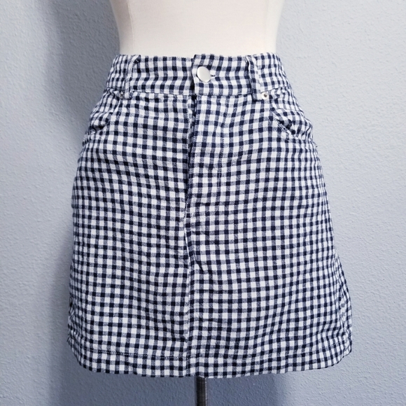 OLIVACEOUS boutique checkered print mini skirt SMALL - Picture 1 of 5